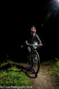 Exposure lights illuminate the trail during the 13 hours of darkness 